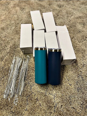 Insulated Tumblers Teal and Navy Blue